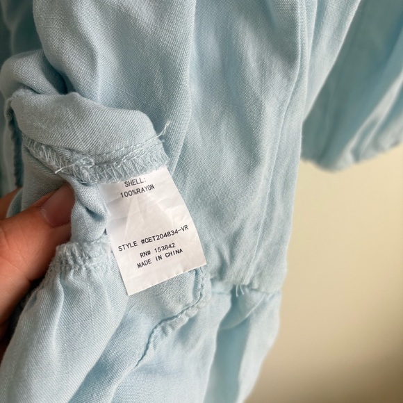 Melloday Light Blue Tiered Ruffle Feminine Top Size XL - Picture 4 of 6